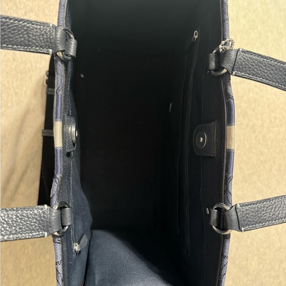 Coach Navy and Black Signature Tote - Picture 3 of 3